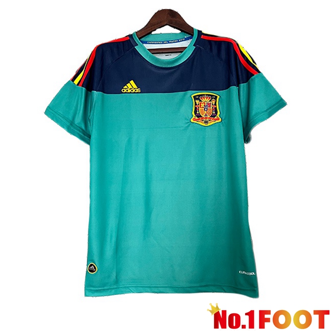 Spain Retro Soccer Jersey Goalkeeper Green 2010