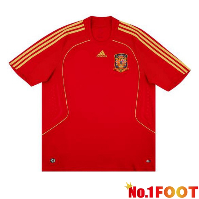 Spain Retro Soccer Jersey Home Red 2008