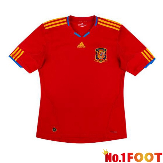 Spain Retro Soccer Jersey Home Red 2010