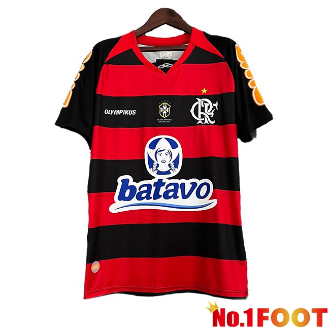 Flamengo Retro Soccer Jersey Home Black Red 2010