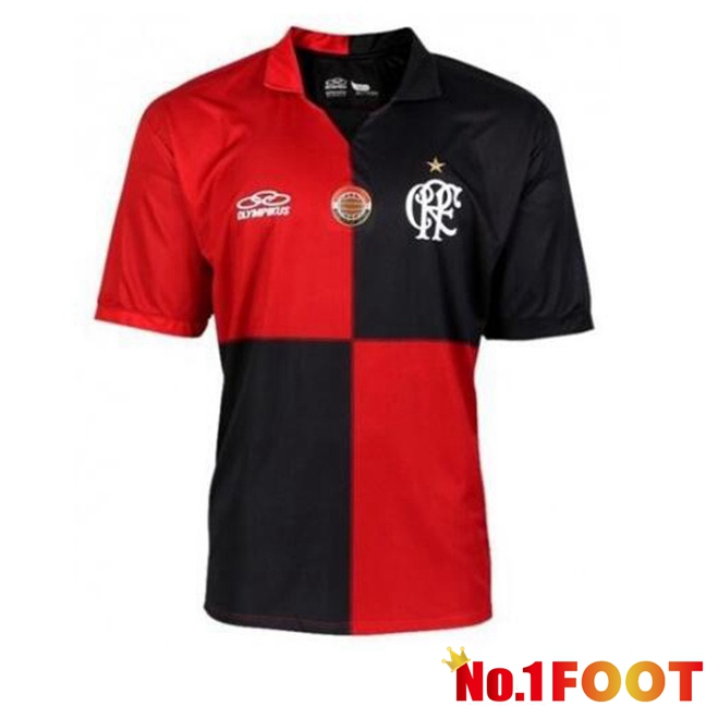 Flamengo 100th Anniversary Edition Retro Soccer Jersey Home Black Red 2012