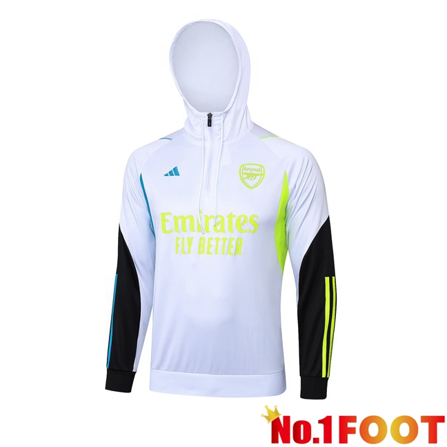 Arsenal Training Sweatshirt Hoodie White 2024/2025