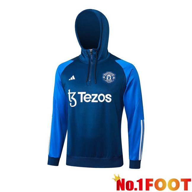 Manchester United Training Sweatshirt Hoodie Blue 2024/2025