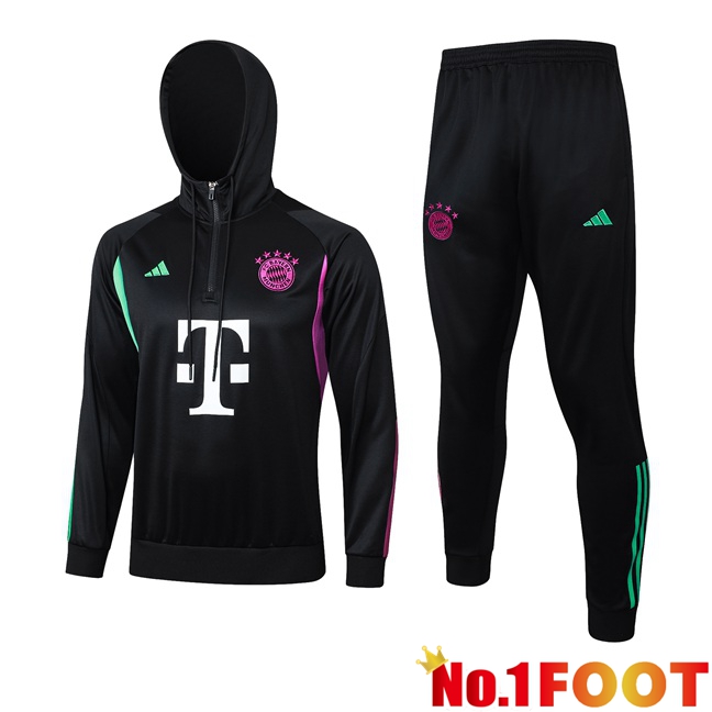 Bayern Munich Training Tracksuit Sweatshirt Hoodie Black 2024/2025