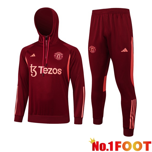 Manchester United Training Tracksuit Sweatshirt Hoodie Red 2024/2025