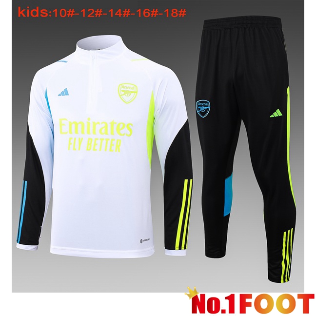 Arsenal Training Tracksuit Suit Kids White 2024/2025