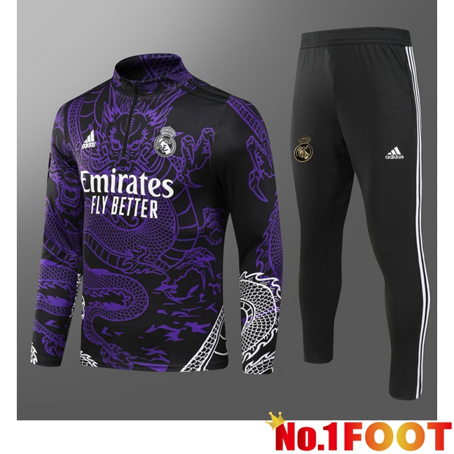 Real Madrid Training Tracksuit Suit Kids Purple 2024/2025 - Click Image to Close