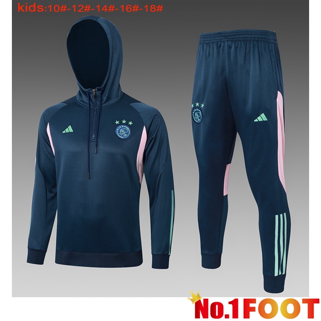 AFC Ajax Training Tracksuit Hoodie Kids Blue Royal 2024/2025