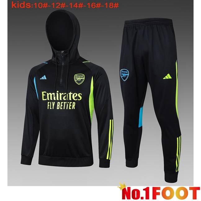 Arsenal Training Tracksuit Hoodie Kids Black 2024/2025