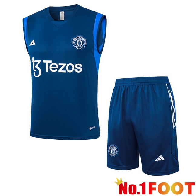 Manchester United Soccer Vest + Shorts Blue Royal 2024/2025