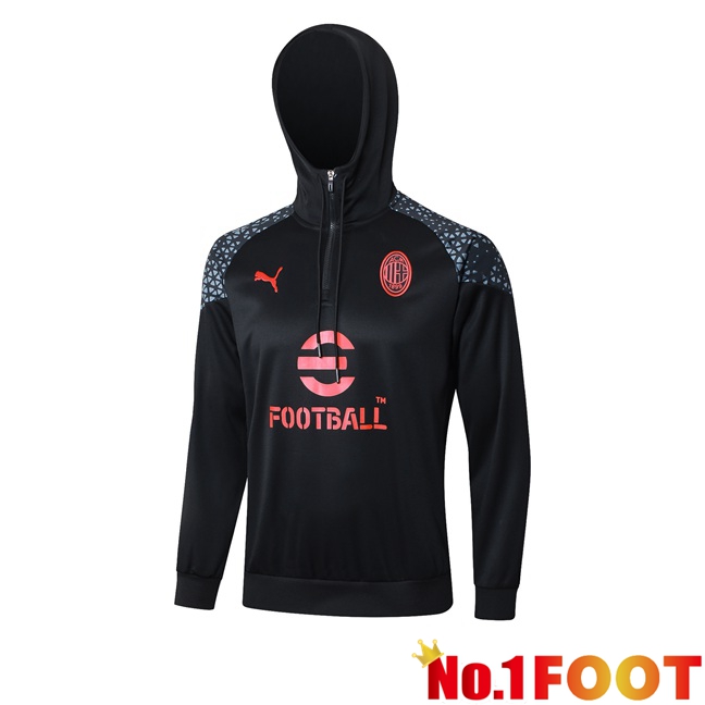 AC Milan Training Sweatshirt Hoodie Black 2024/2025