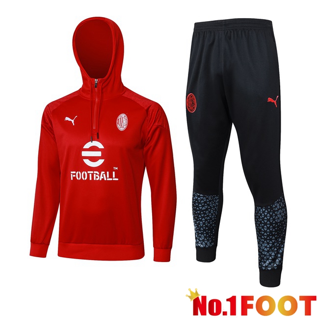 AC Milan Training Tracksuit Sweatshirt Hoodie Red 2024/2025