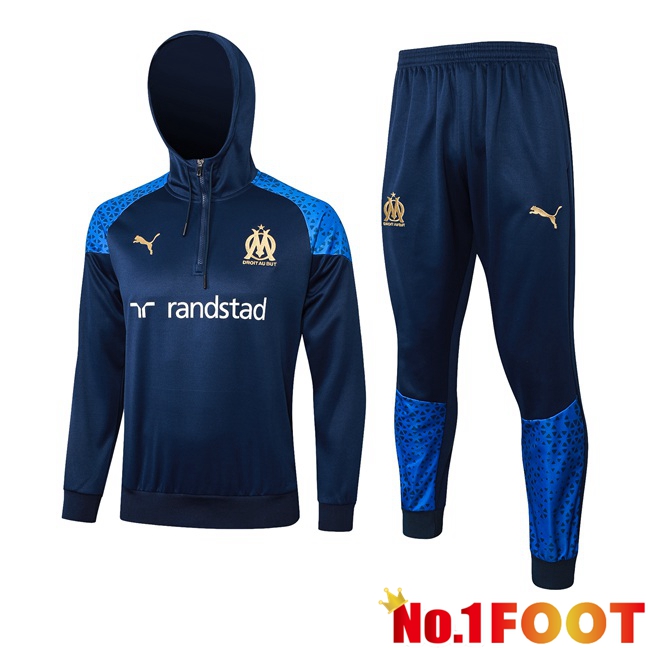 Marseille OM Training Tracksuit Sweatshirt Hoodie Blue Royal 2024/2025