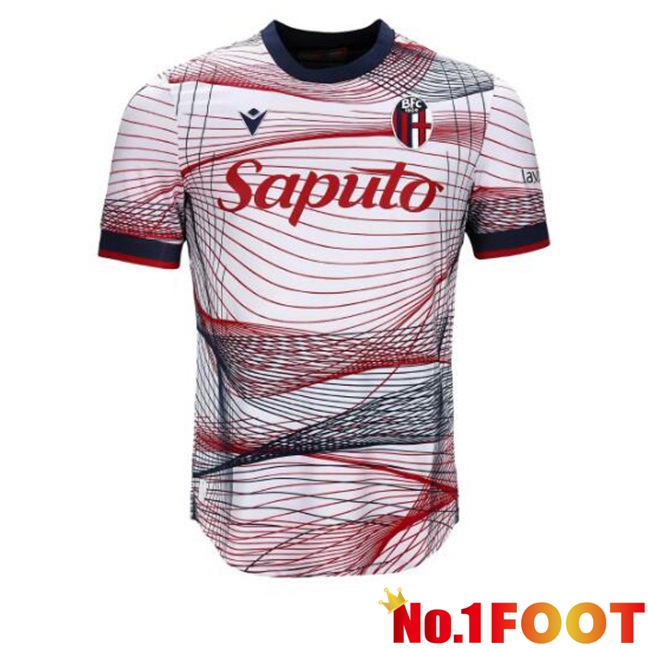 Bologna Soccer Jersey Third White Red 2023/2024 - Click Image to Close