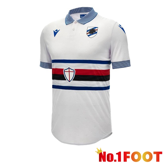 UC Sampdoria Soccer Jersey Away White 2023/2024 - Click Image to Close