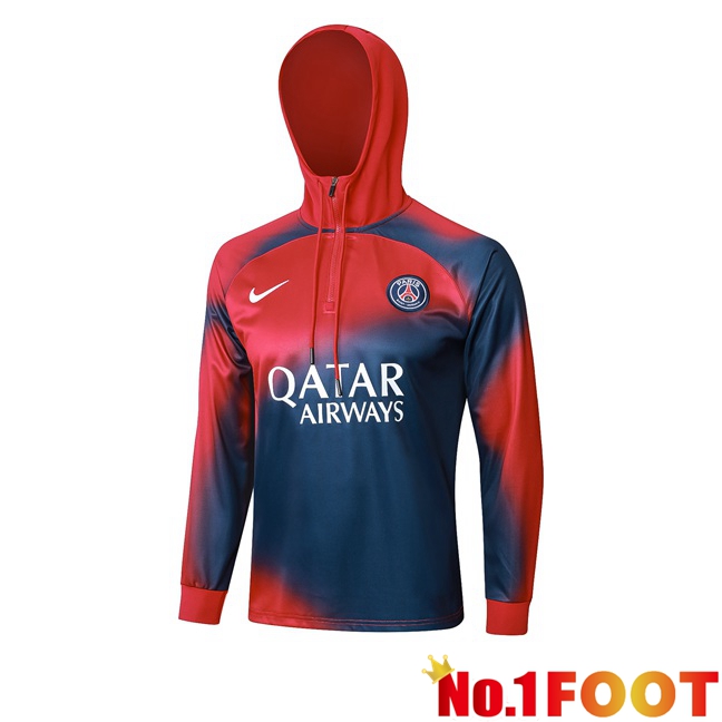 Paris PSG Training Sweatshirt Hoodie Red Blue 2024/2025