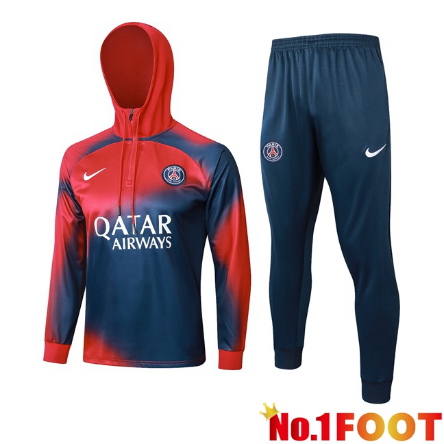 Paris PSG Training Tracksuit Sweatshirt Hoodie Red Blue 2024/2025