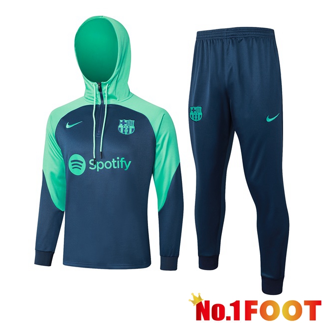 FC Barcelona Training Tracksuit Sweatshirt Hoodie Green Blue 2024/2025