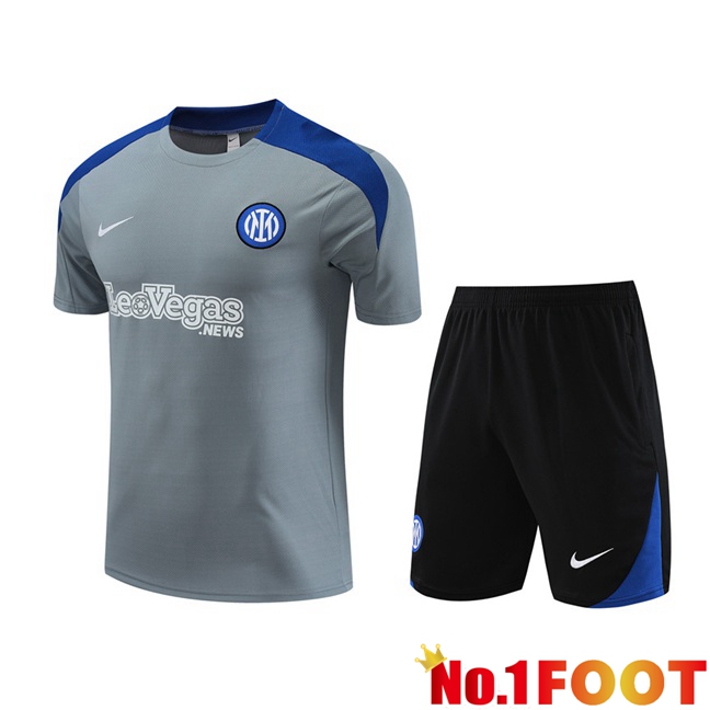 Inter Milan Training T Shirt + Shorts Grey 2024/2025