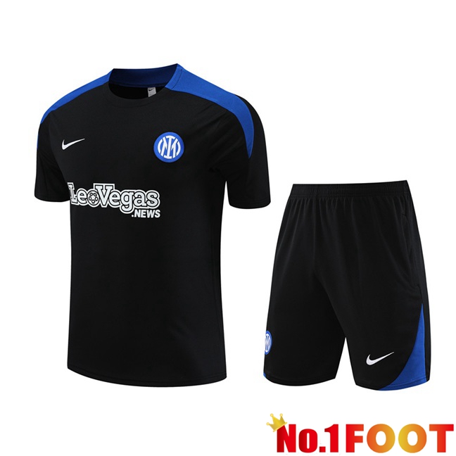 Inter Milan Training T Shirt + Shorts Black 2024/2025