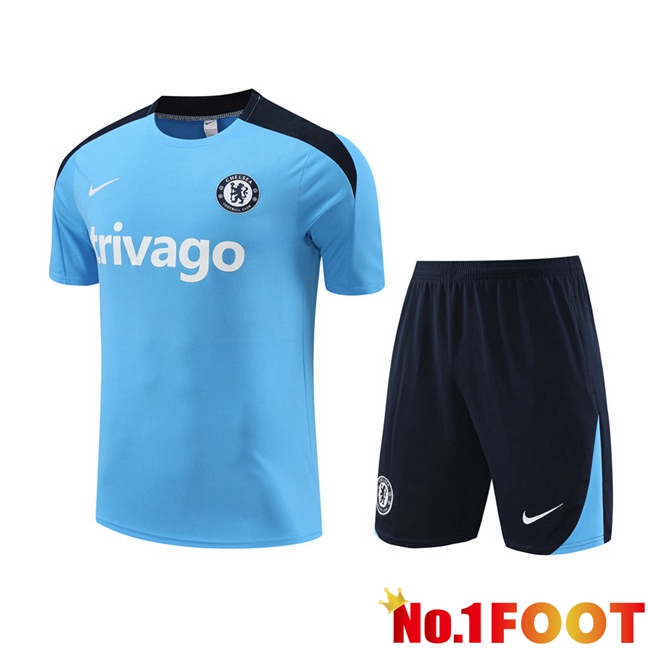 FC Chelsea Training T Shirt + Shorts Blue 2024/2025