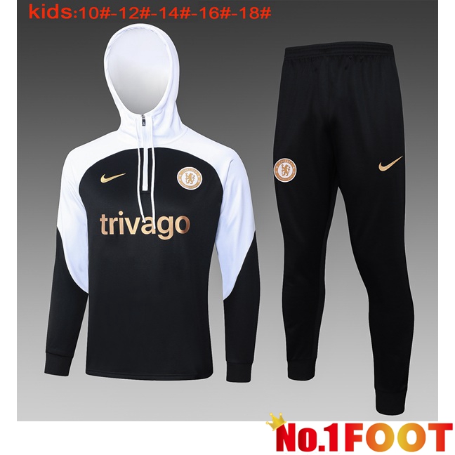 FC Chelsea Training Tracksuit Hoodie Kids Black 2024/2025 - Click Image to Close