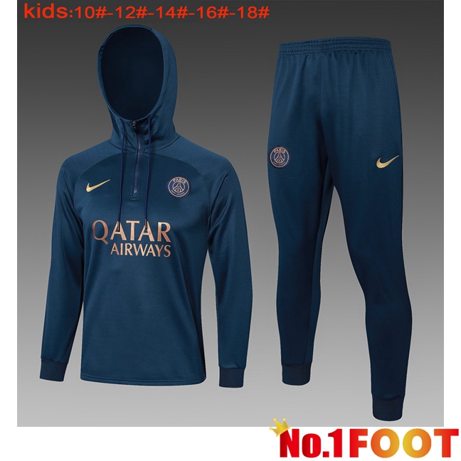 Paris PSG Training Tracksuit Hoodie Kids Blue Royal 2024/2025