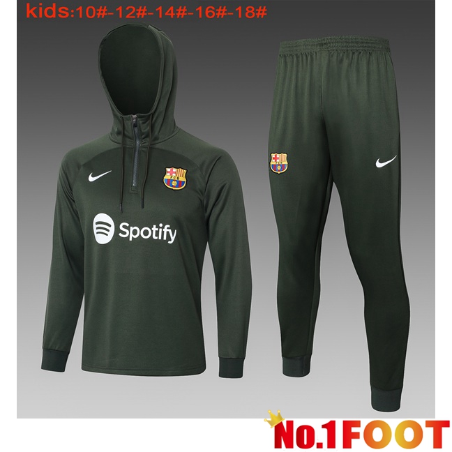 FC Barcelona Training Tracksuit Hoodie Kids Green 2024/2025