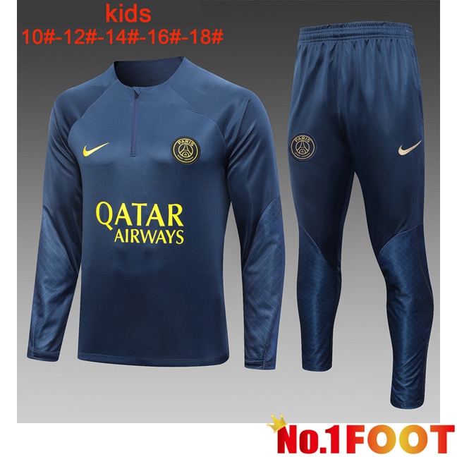 Paris PSG Training Tracksuit Suit Kids Blue Royal 2024/2025