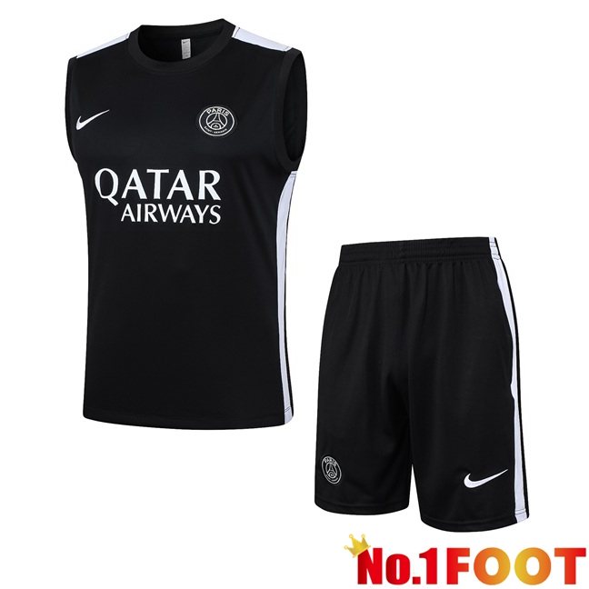 Paris PSG Soccer Vest + Shorts Black 2024/2025