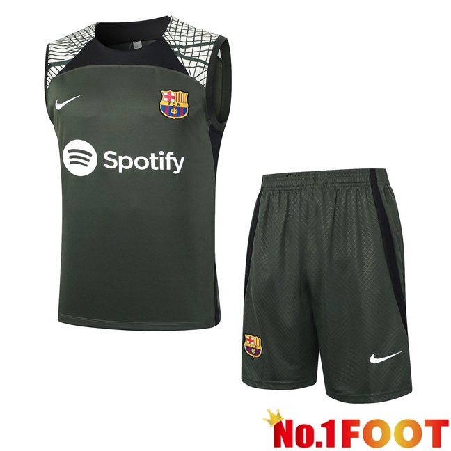 FC Barcelona Soccer Vest + Shorts Green 2024/2025