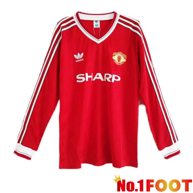 Manchester United Retro Soccer Jersey Home Long sleeve Red 1986-1988