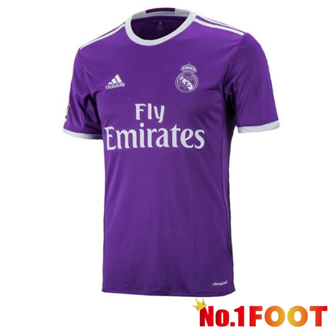 Real Madrid Retro Soccer Jersey Away Purple 2016-2017