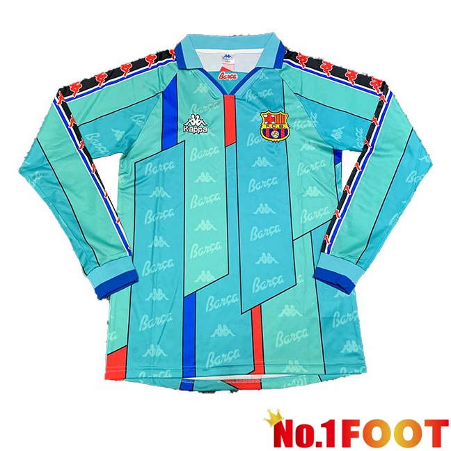 FC Barcelona Retro Soccer Jersey Away Long sleeve Blue 1996-1997