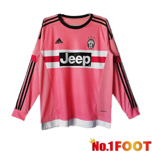 Juventus Retro Soccer Jersey Away Long sleeve Pink 2015-2016