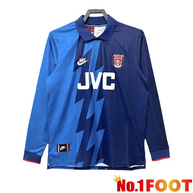 Arsenal Retro Soccer Jersey Away Long sleeve Blue 1995-1996