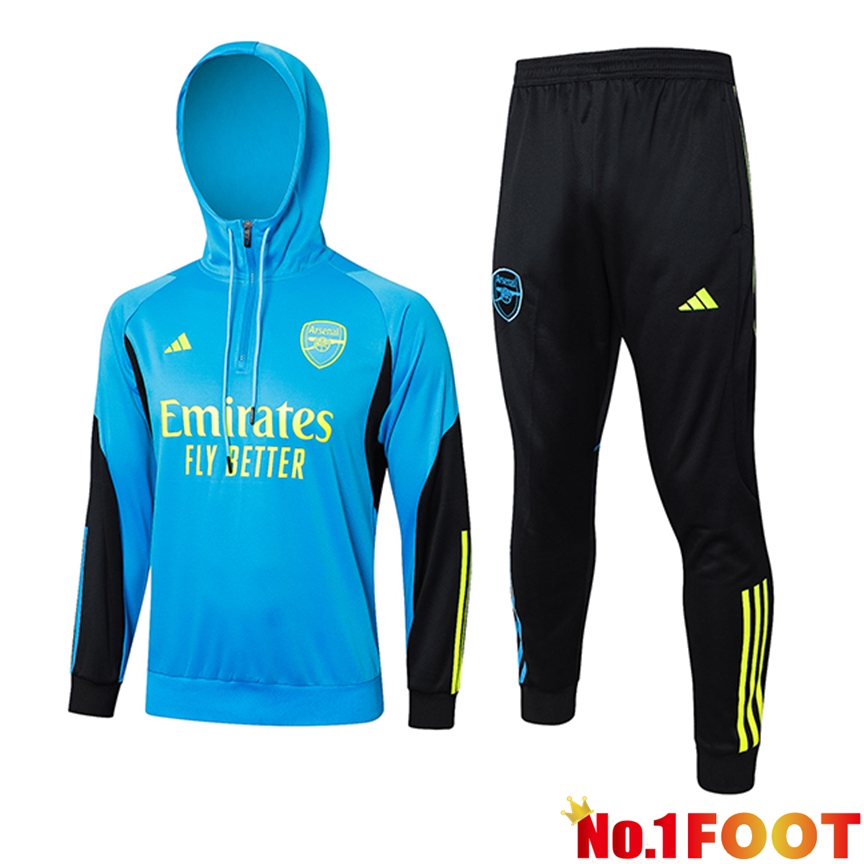 Arsenal Training Tracksuit Hoodie Blue/Black/Yellow 2024/2025