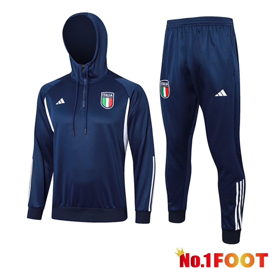 Italy Training Tracksuit Hoodie Dark Blue 2024/2025