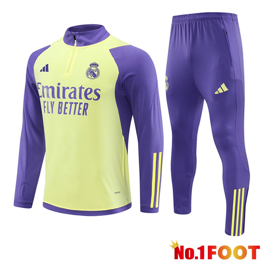 Real Madrid Training Tracksuit Suit Yellow/Purple 2024/2025