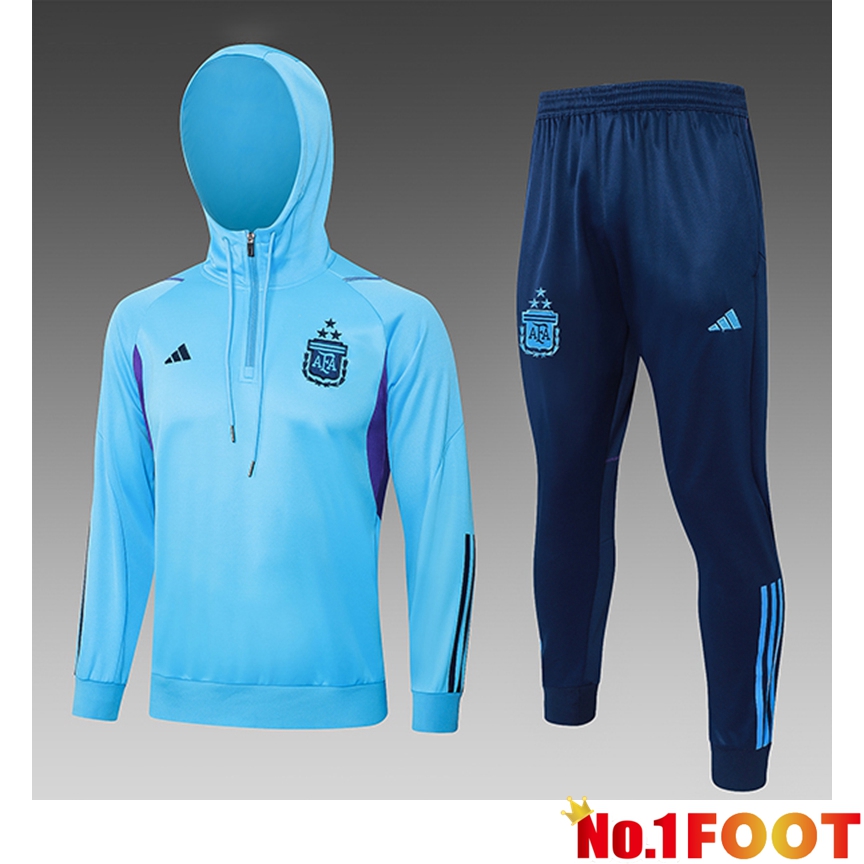 Argentina Kids Training Tracksuit Hoodie Blue 2023/2024