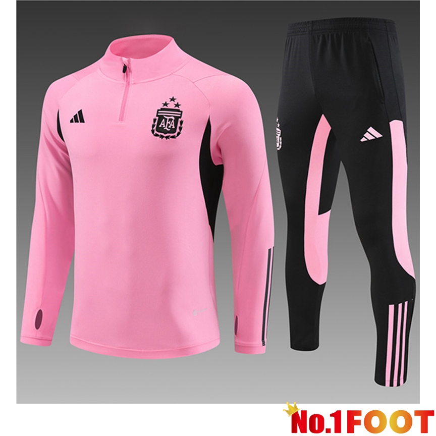 Argentina Kids Training Tracksuit Suit Pink/Black 2024/2025 - Click Image to Close