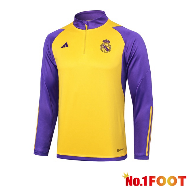 Real Madrid Training Sweatshirt Yellow Purple 2024/2025