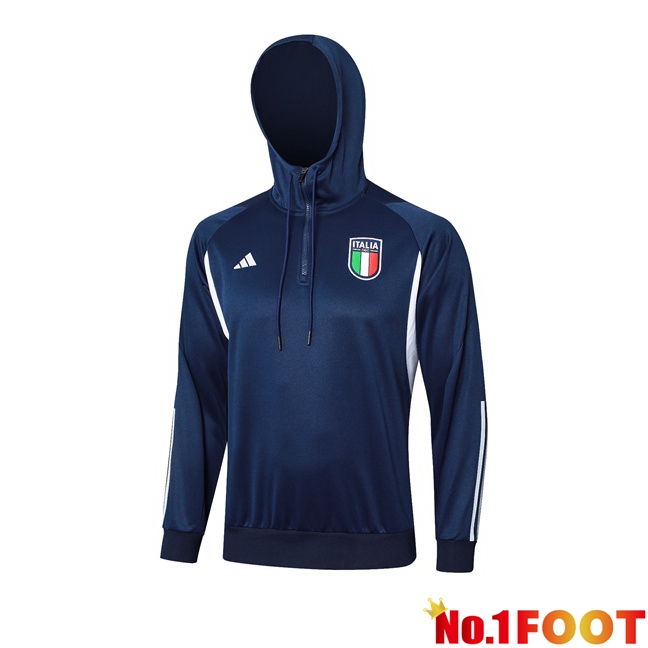 Italy Training Sweatshirt Hoodie Blue Royal 2024/2025