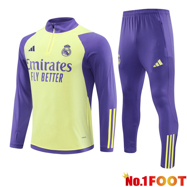 Real Madrid Training Tracksuit Suit Yellow Purple 2024/2025