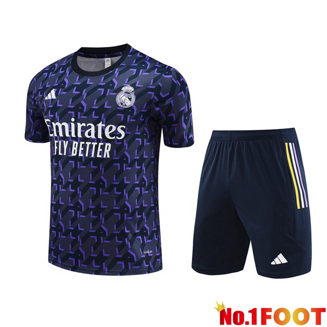 Real Madrid Training T Shirt + Shorts Blue Royal 2024/2025