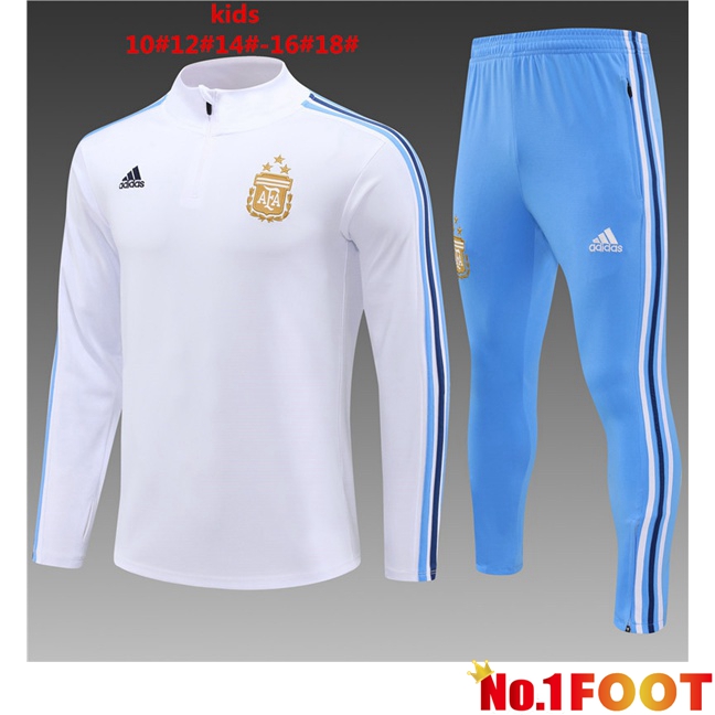 Argentina Kids Training Tracksuit Suit White 2024/2025