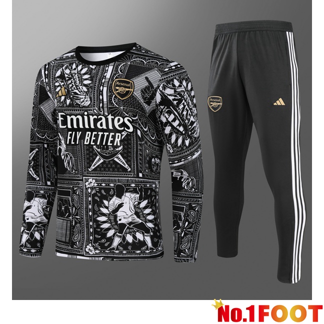 Arsenal Kids Training Tracksuit Suit Black 2024/2025