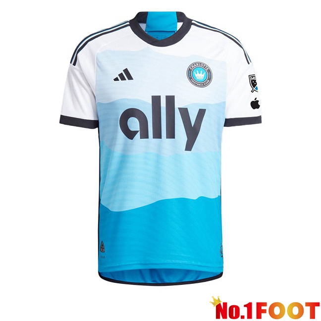 Charlotte FC Soccer Jersey Home Blue White 2024/2025 - Click Image to Close