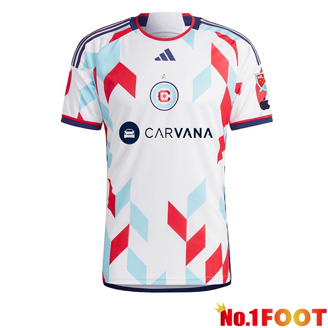 Chicago Fire FC Soccer Jersey Away White 2024/2025 - Click Image to Close