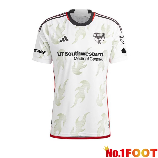 FC Dallas Soccer Jersey Away White 2024/2025 - Click Image to Close